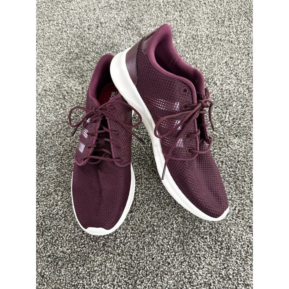 Adidas Cloudfoam QT Racer Women's Sneakers Burgundy/Maroon White Size 9.5
